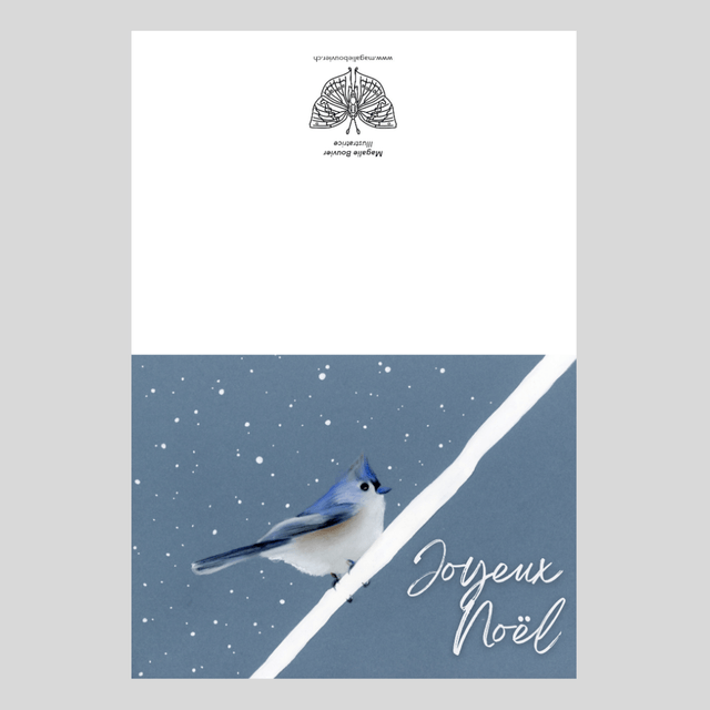 Carte de voeux - Mésange tri-color N°1