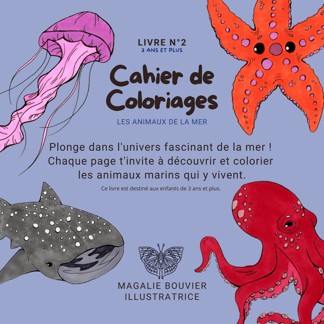 Cahier de coloriages - La mer