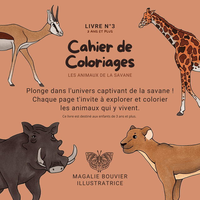 Cahier de coloriages - La savane