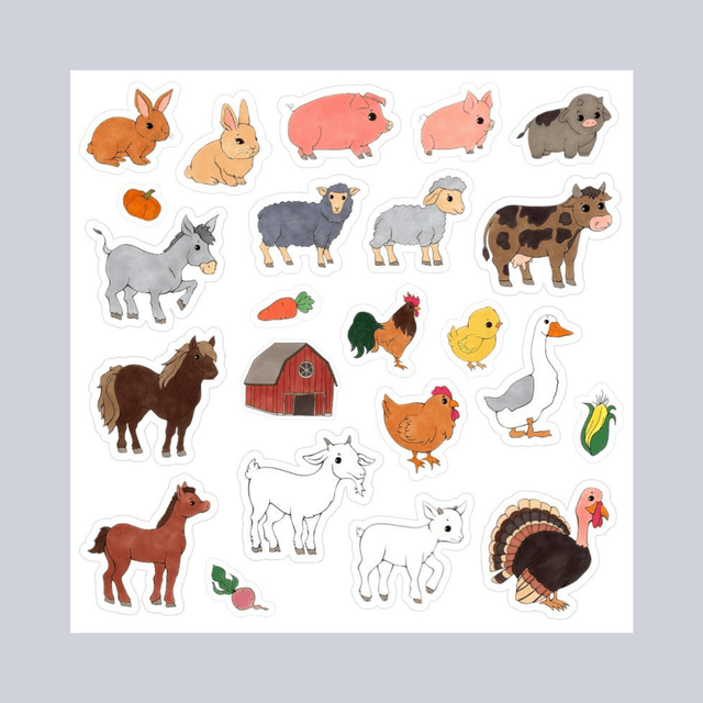 Planche stickers - La ferme